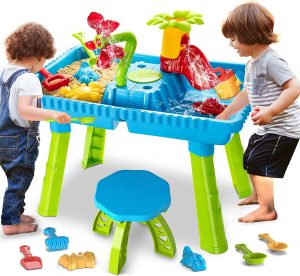 TEMI 2-In-1 Non-Toxic Plastic Kid’s Sand & Water Table