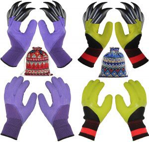 TGeng Flexible Gardening Gloves With Claws, 4-Pair