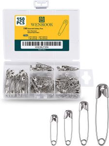 Wenrook Corrosion Resistant Alloy Steel Safety Pins, 150-Pack