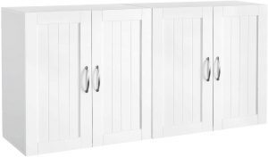YAHEETECH Double-Door Adjustable Mounted Cabinet Set, Set Of 2