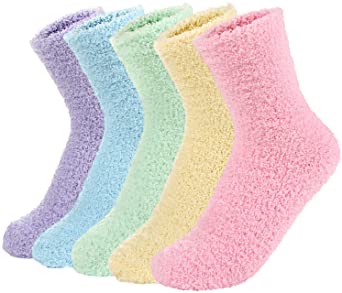 Zando Cold Weather Fleece Socks For Women, 5-Pack