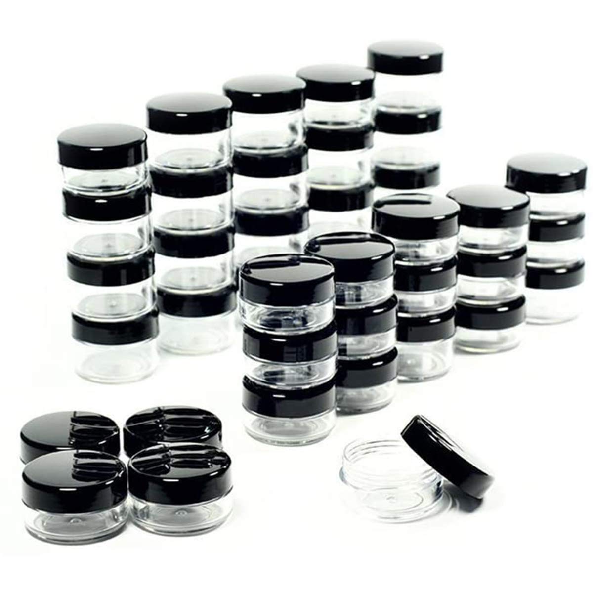 ZEJIA Polypropylene 5-Gram Makeup Sample Containers, 50-Pack
