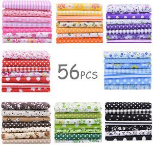 Zgoo 9.8-Inch x 9.8-Inch Floral Cotton Quilting Fabric, 56-Piece