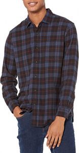 Amazon Essentials Men’s Flannel Plaid Long-Sleeve Button-Down Shirt