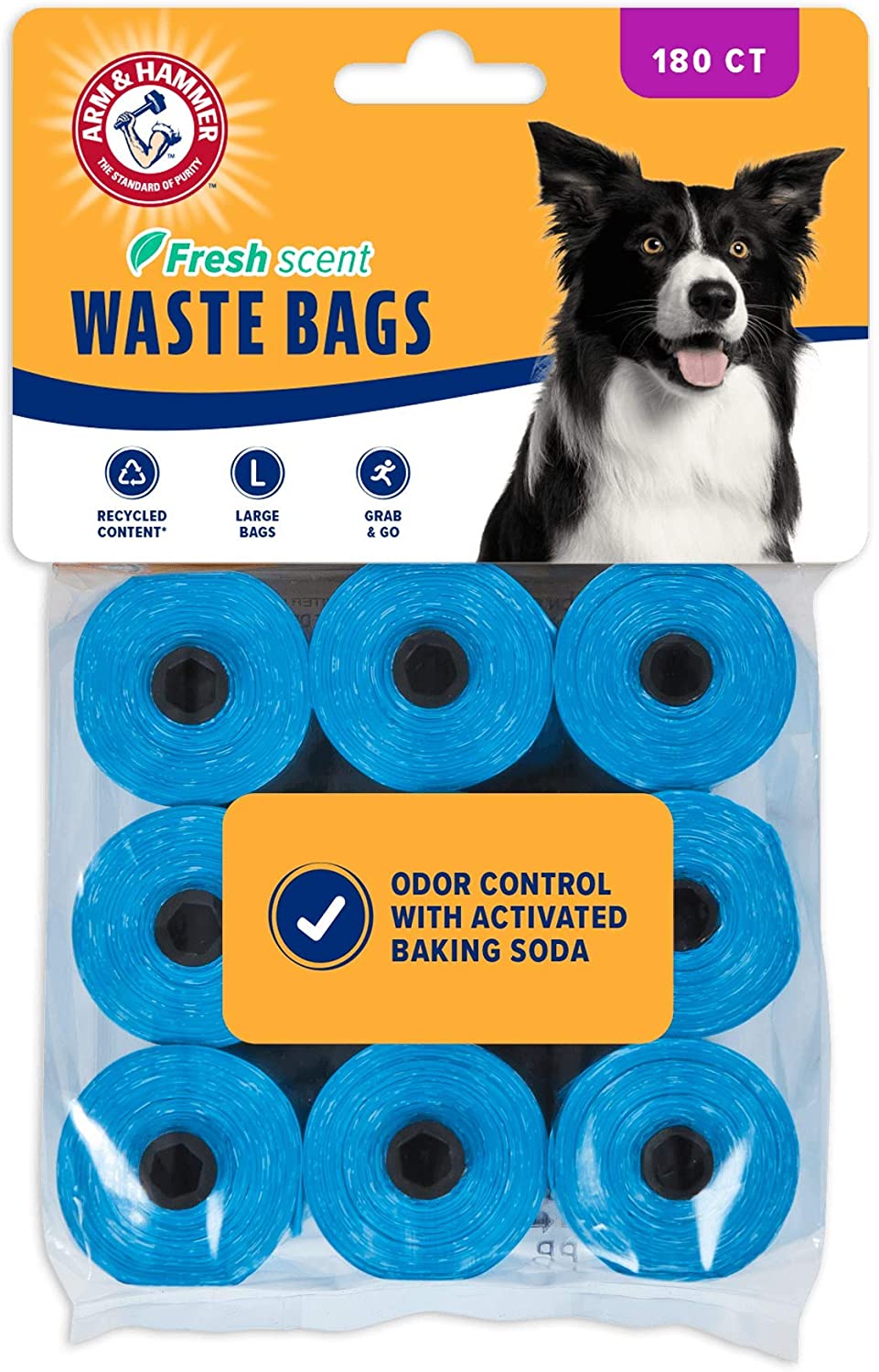 Arm & Hammer Disposable Odor-Control Dog Poop Bags, 180-Count