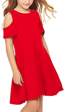 Arshiner Everyday Pocketed Girls’ Red Dress