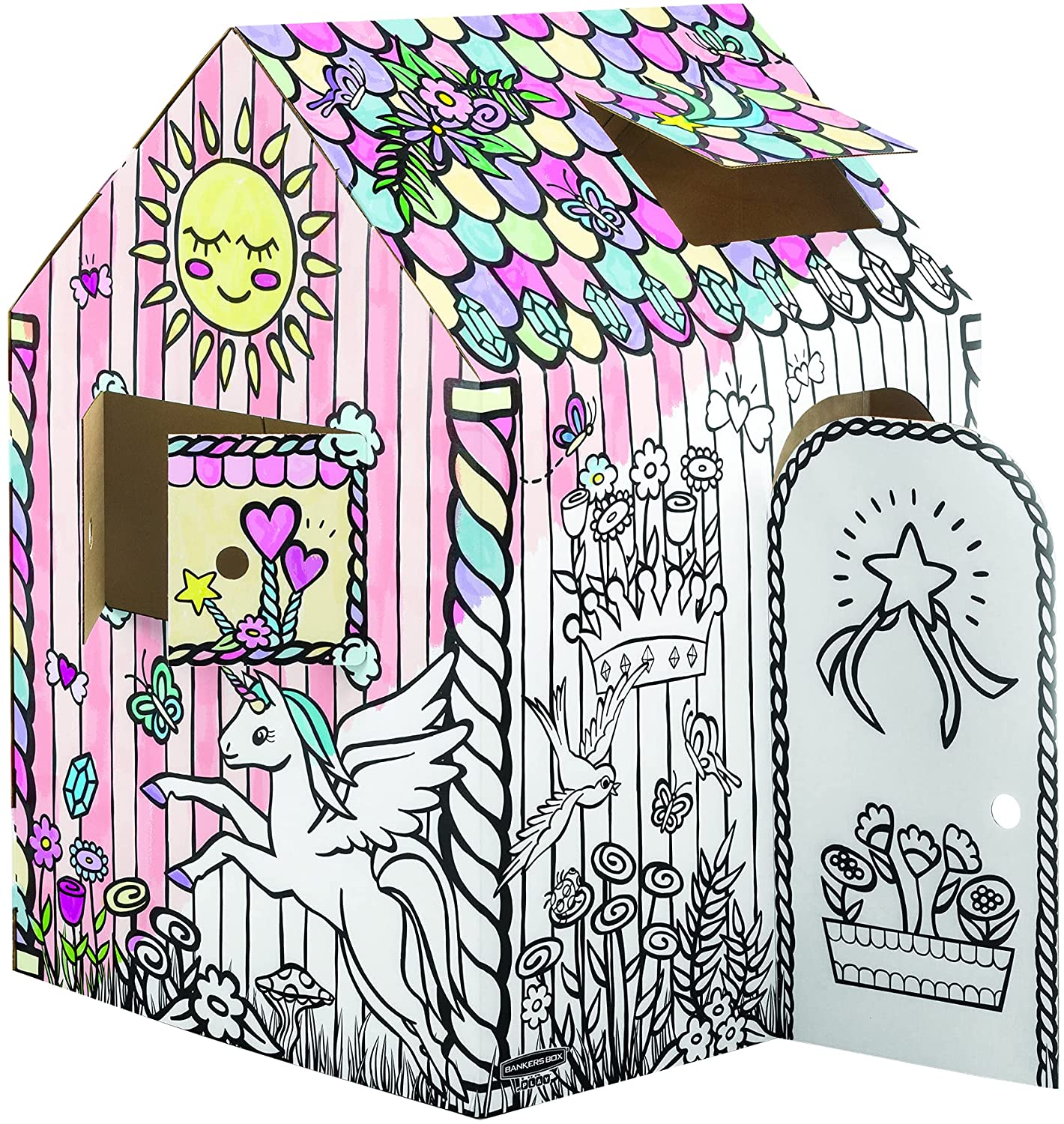 Bankers Box Corrugated Paper Color & Decorate Kids’ Unicorn Fort