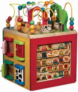 Battat Wooden 5-Sided Activity Center For Toddlers