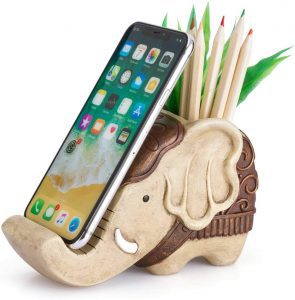 COOLBROS Elephant Phone Holder Pencil Stand Desk Decoration For Office