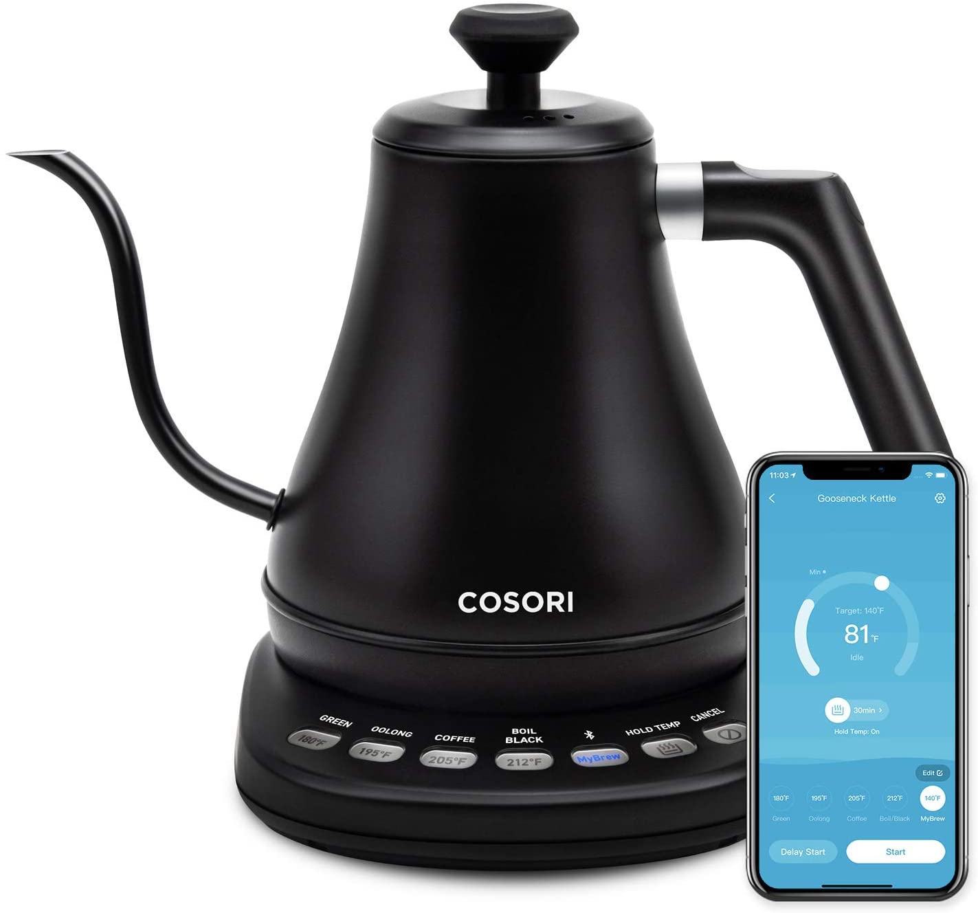 COSORI Rapid Boil Smart Electric Kettle For Coffee
