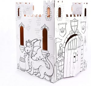 Easy Playhouse Playtime Cardboard Color Kids’ Castle Fort