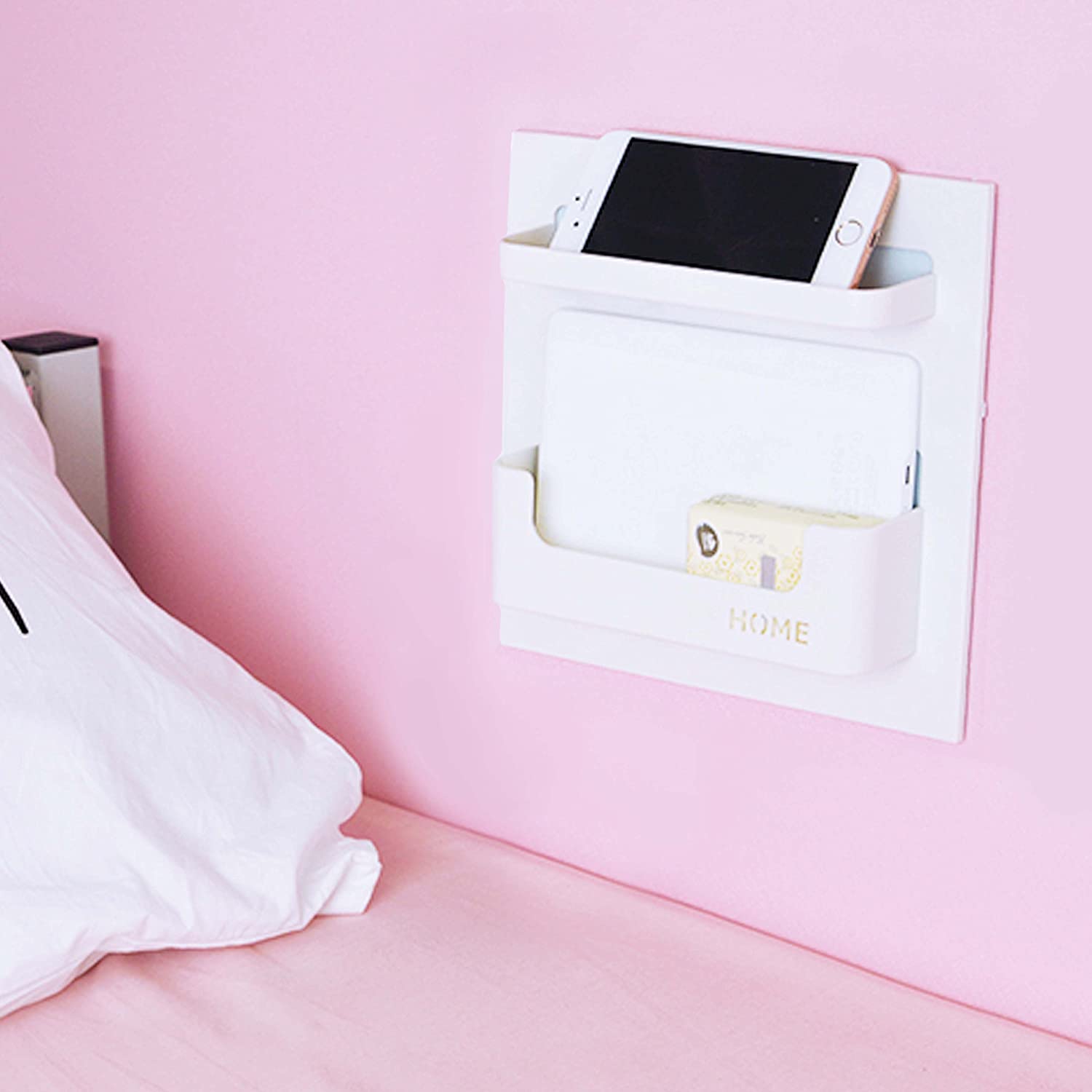 EHKIT Teen Girls’ Wall-Mounted Bedside Organizer Bedroom Accessory