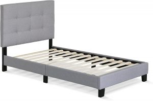 FURINNO Laval Classic Upholstered Tufted Twin Bed Frame