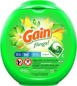 Gain Flings 3-In-1 Original Scent Laundry Detergent Pods, 81-Count