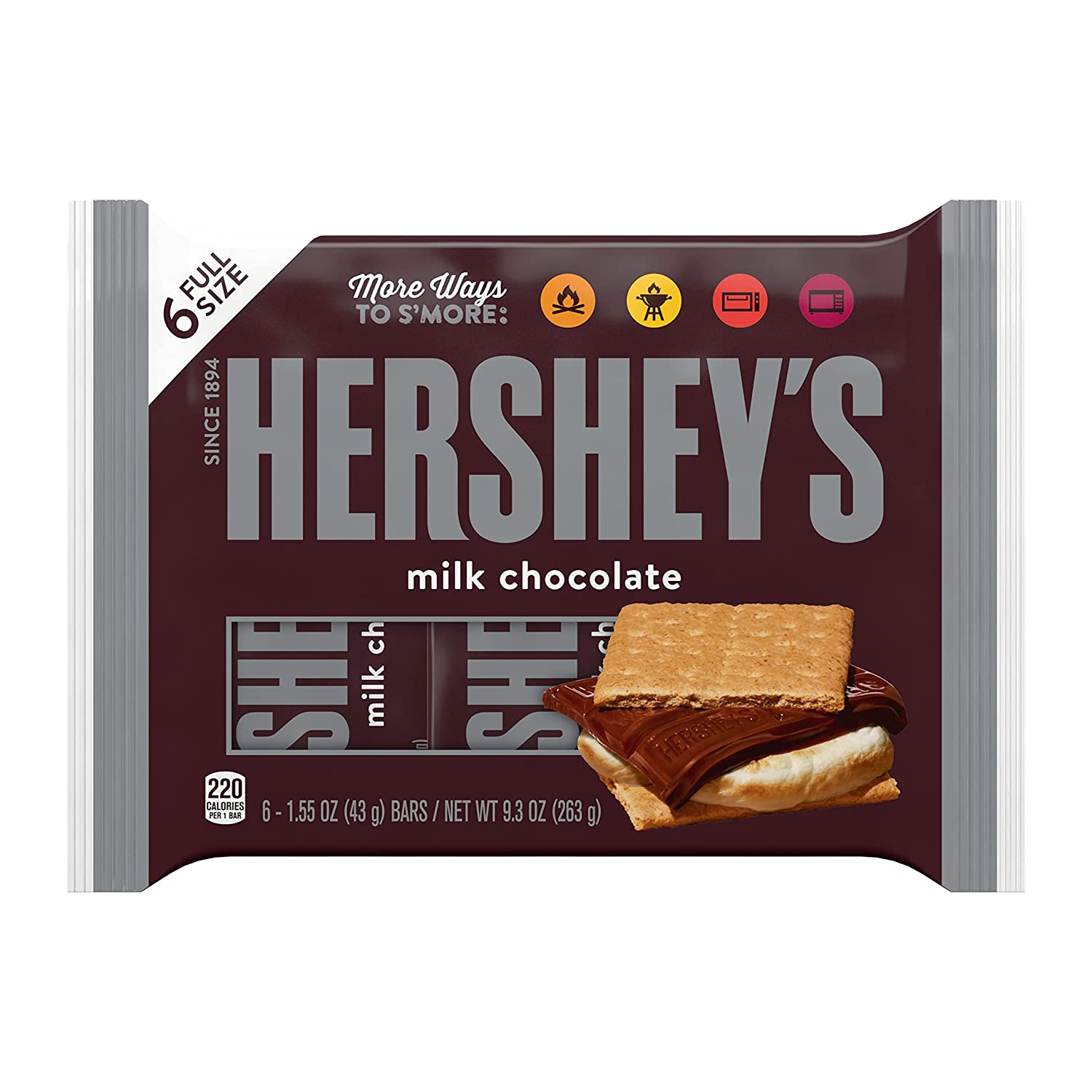 Hershey’s Full-Size Milk Chocolate Candy Bars, 6-Pack