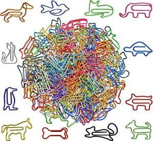 HiQin Assorted Animal Shaped Colored Paper Clips, 120-Pack