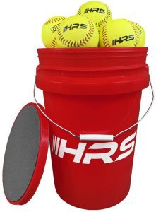 Hit Run Steal Official-Size Softballs In 6-Gallon Bucket