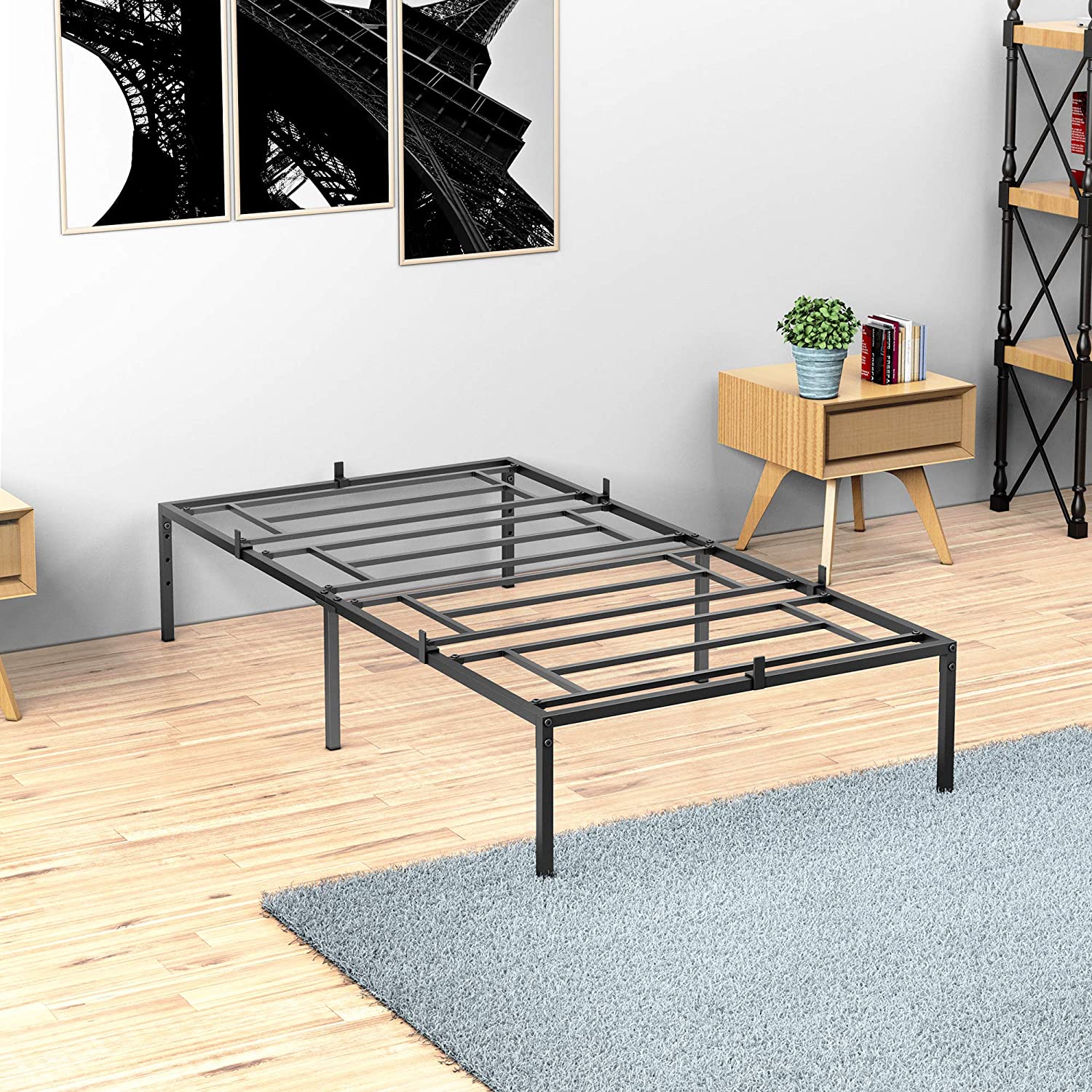 IDEALHOUSE Non-Slip Reinforced Twin Bed Frame, 14-Inch