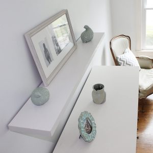 InPlace Shelving Slim Design Floating Shelf, White