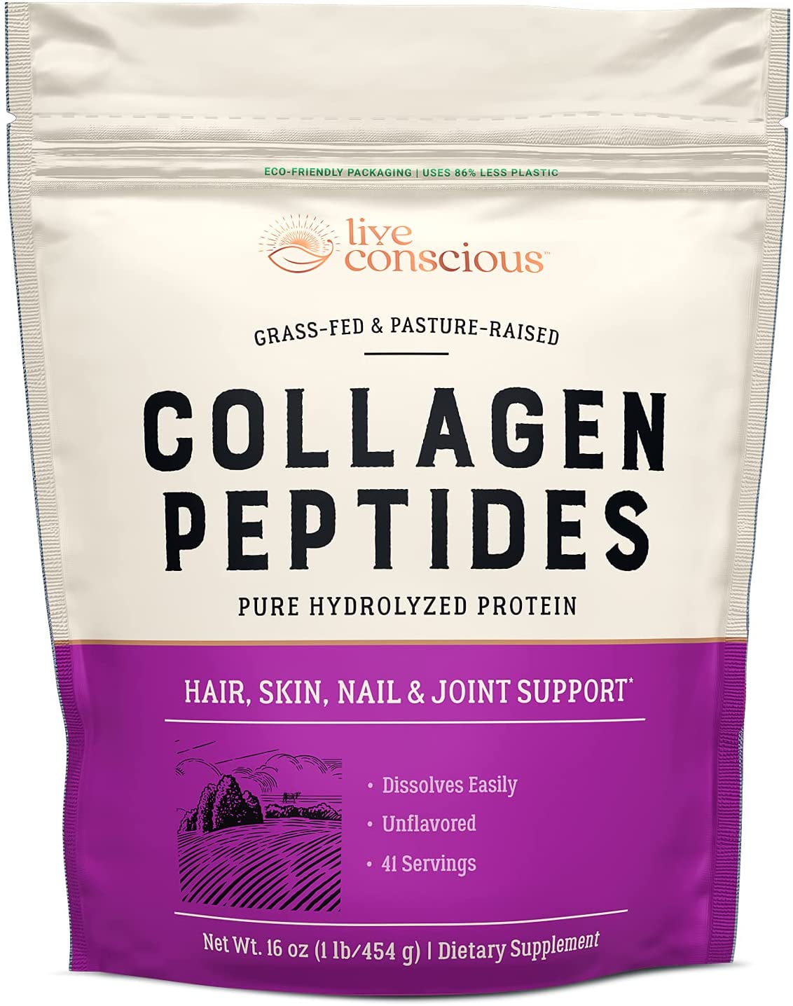 Live Conscious Easy Dissolve Collagen Peptides Powder, 16-Ounce