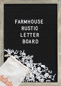 MAINEVENT Farmhouse-Style Changeable Wooden Letterboard, 12 x 17-Inch