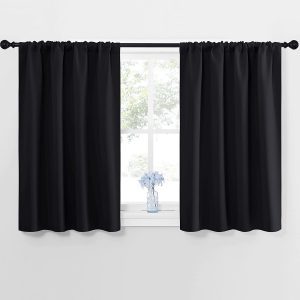 NICETOWN Thermal-Insulated Blackout Kitchen Window Curtains, 2-Panel