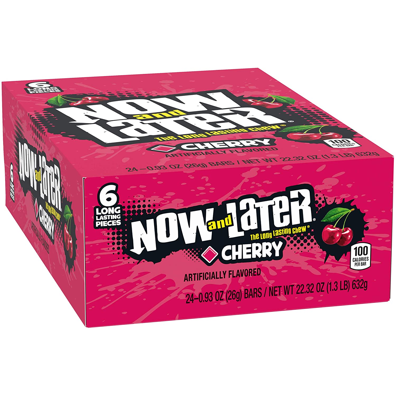Now & Later 24-Count Original Cherry Flavored Taffy Chews Candy