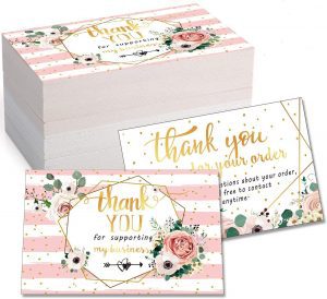 Outus Heavy Cardstock Mini Business Thank You Cards, 120-Piece