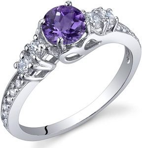 Peora Precious-Metal Handcrafted Amethyst Ring For Women, 0.5-Carat