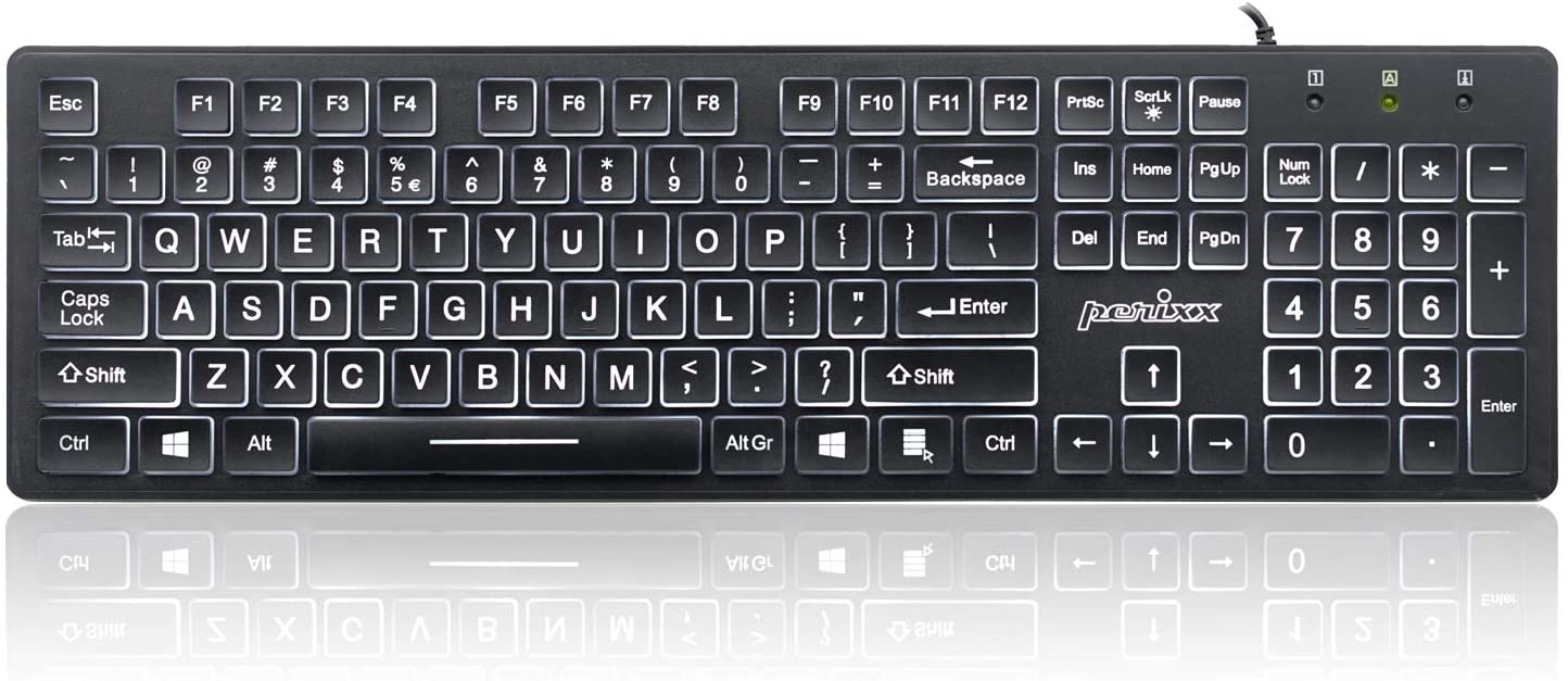 Perixx Bright Large Print Backlit Keyboard