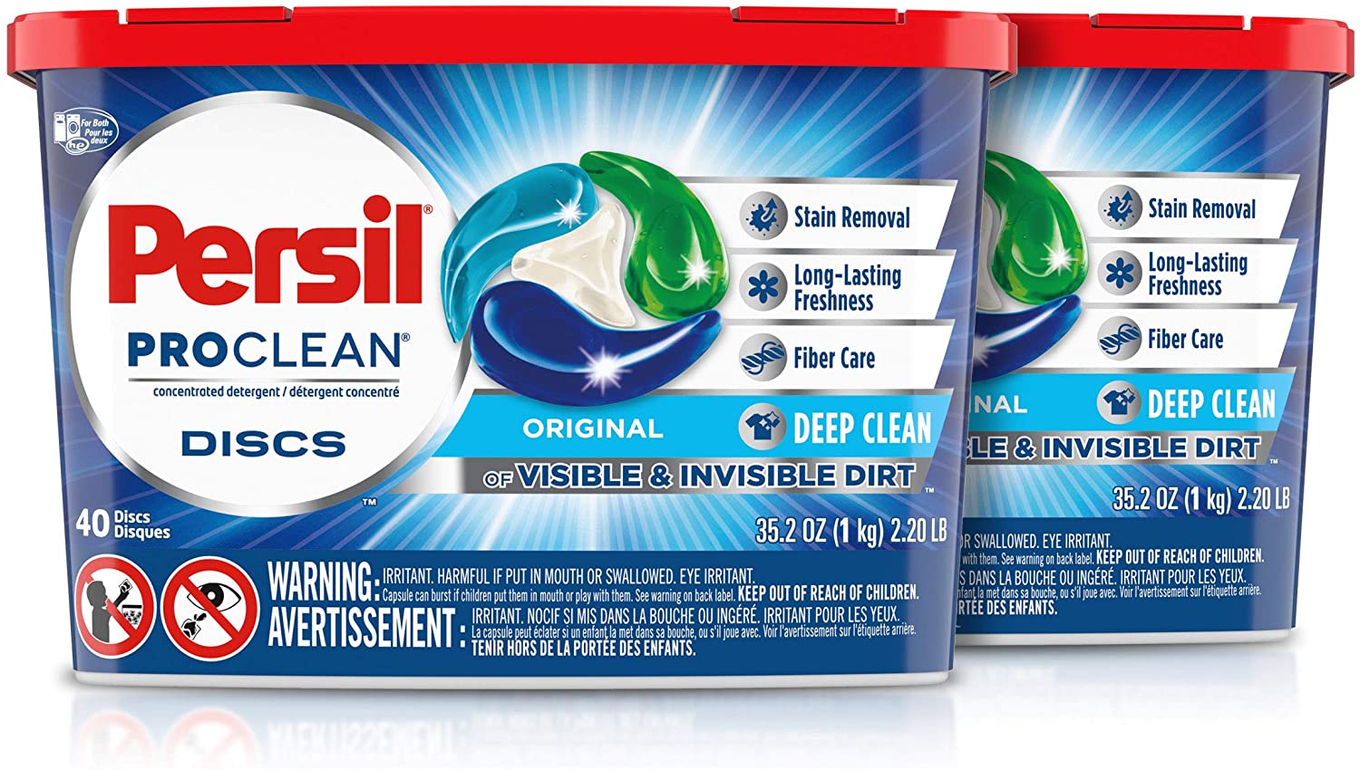 Persil ProClean Laundry Detergent Disc Pacs, 2-Pack