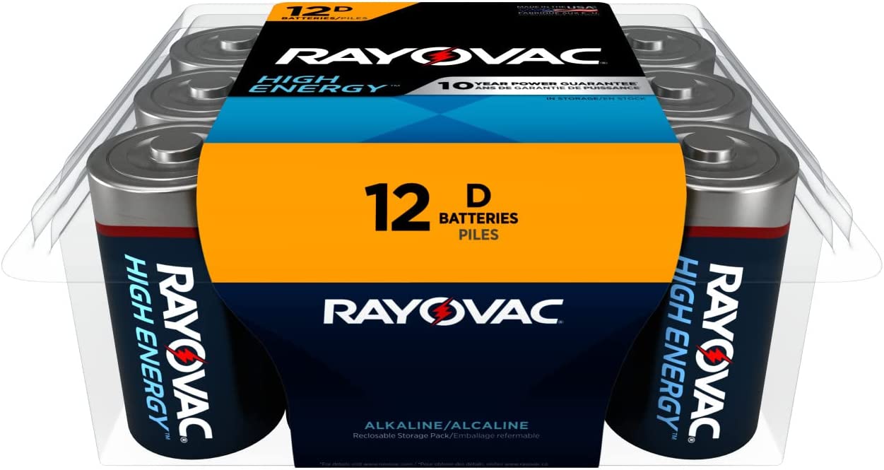 Rayovac High-Energy Alkaline D Batteries, 12-Pack