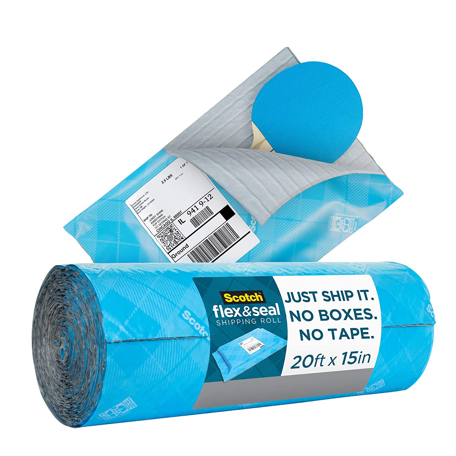 Scotch Space Saving Poly Mailers Roll, 20-Feet x 15-Inches