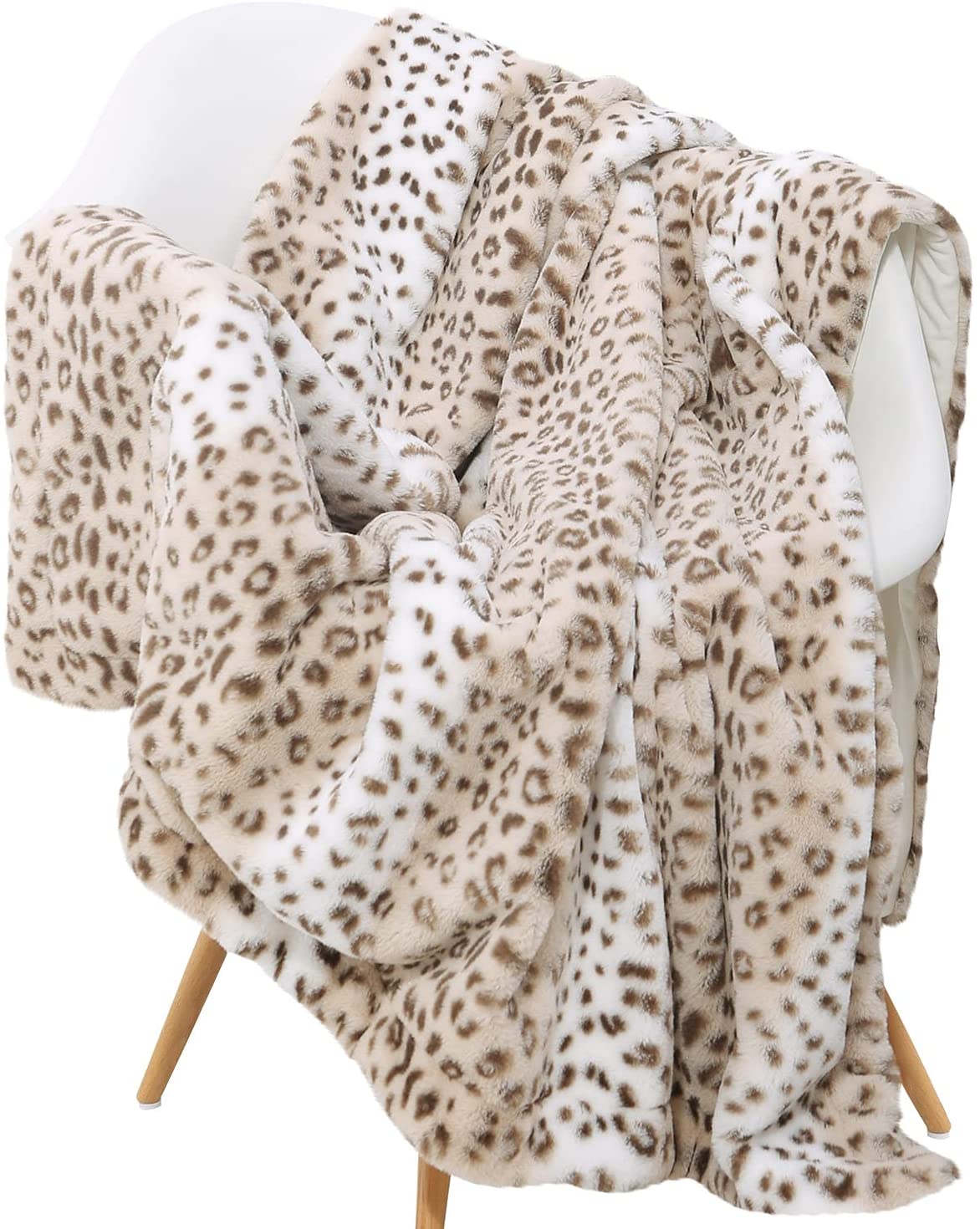 Sedona House Microfiber Leopard Print Blanket, 60-Inch x 70-Inch