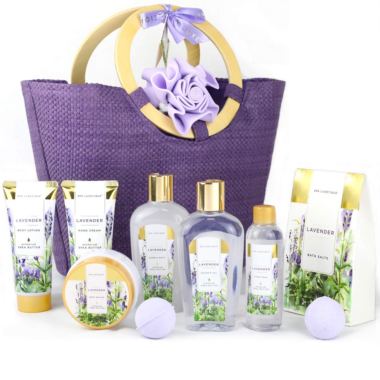 Spa Luxetique Lavender Relaxing Bath & Spa Gift Set, 10-Piece