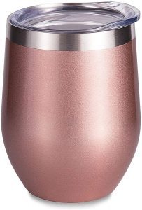 SUNWILL BPA-Free Vacuum Insulated Wine Tumbler, 12-Ounce