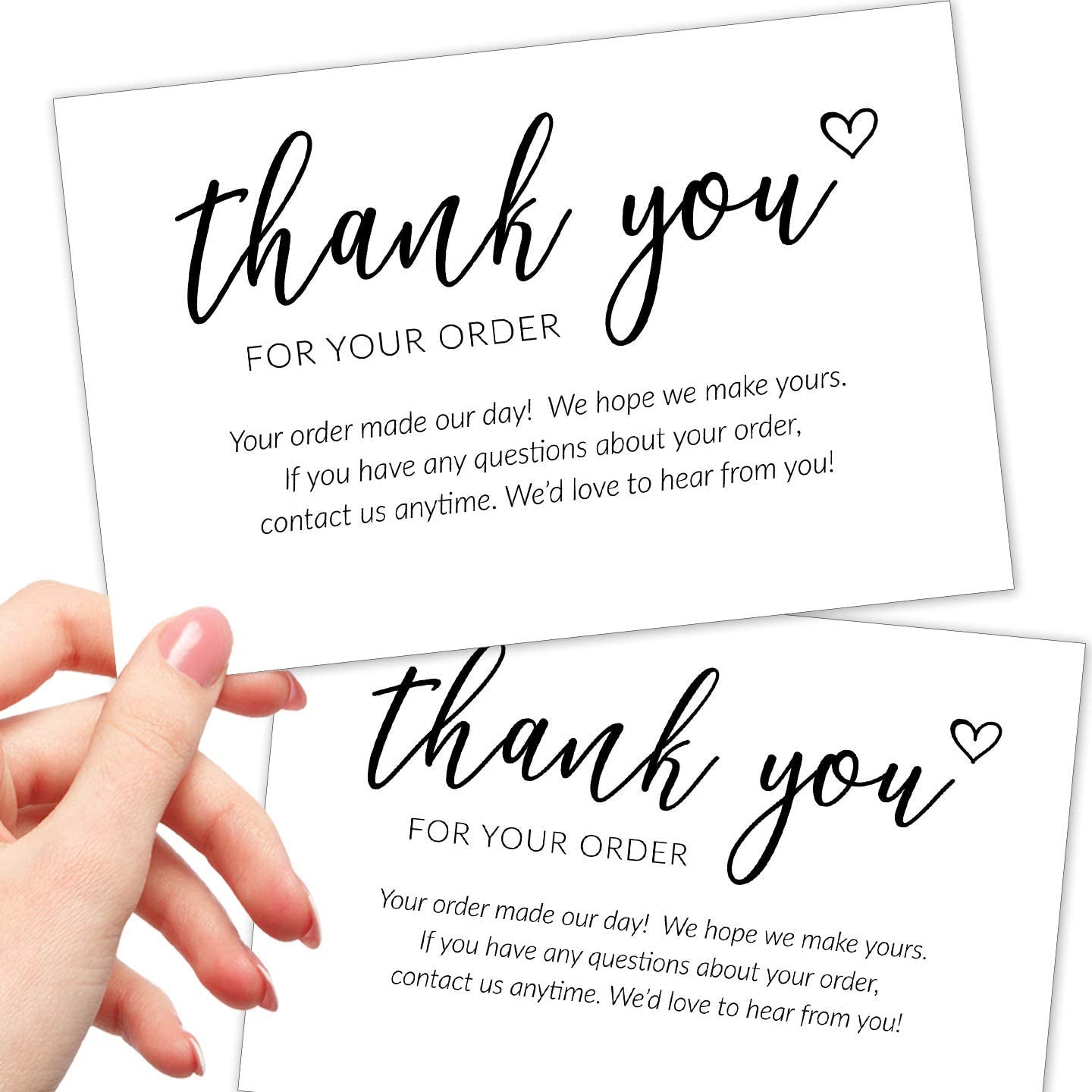 T MARIE Heavy Cardstock Bulk Business Thank You Cards, 50-Count