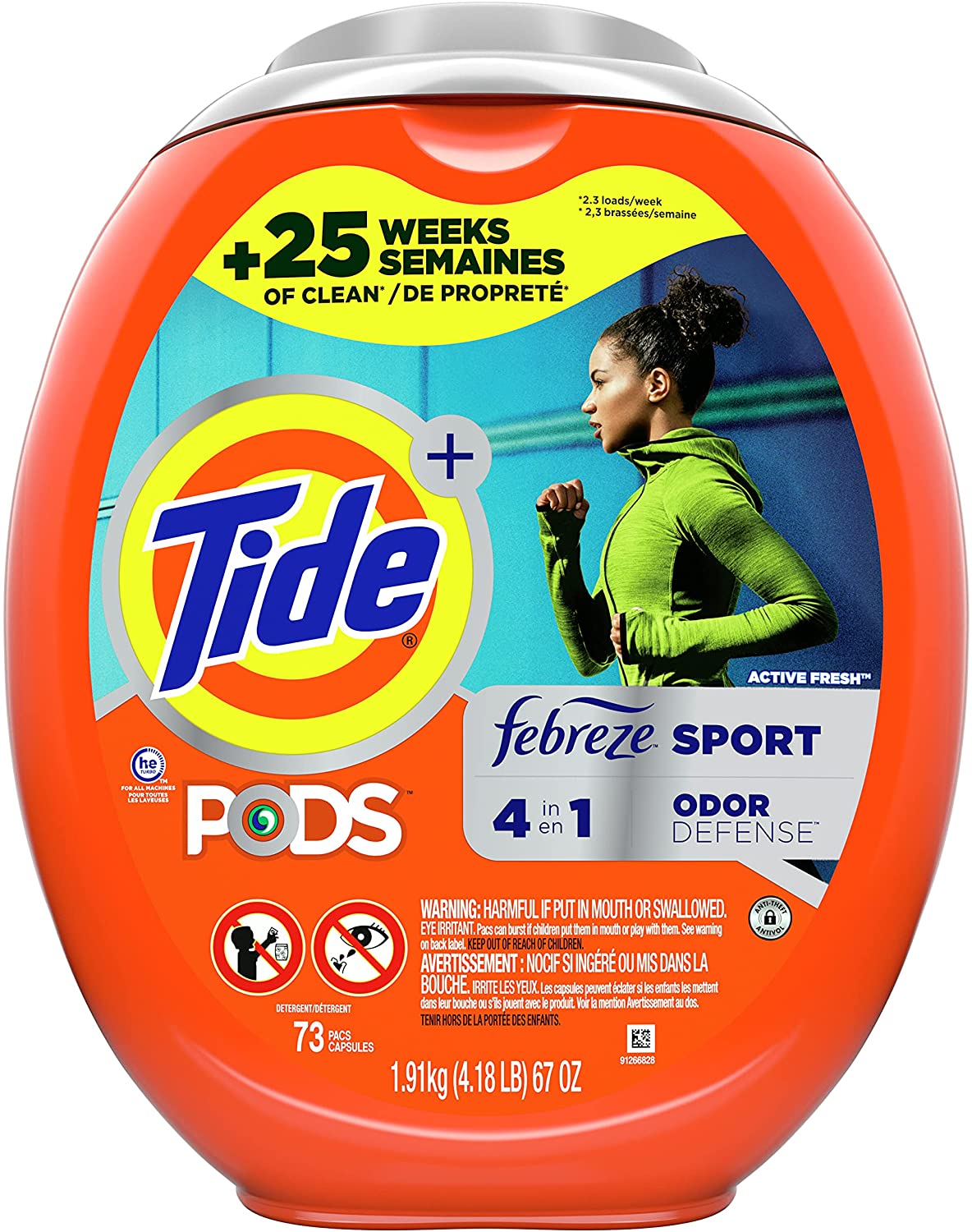 Tide HE 4-In1 Laundry Detergent PODS, Febreze Sport Odor Defense