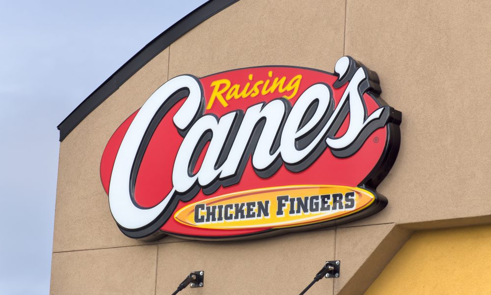 Raising Cane's Chicken Fingers Restaurant Exterior, Logo