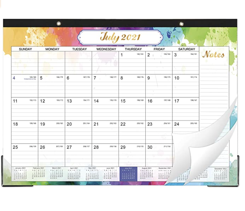 MaaIbok 16.8 x 12-Inch Monthly Overview Desk Calendar