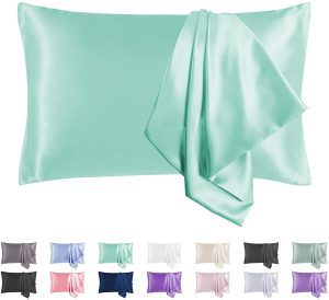Adubor Shrink & Wrinkle Resistant Satin Pillowcases, 2-Pack