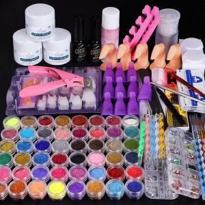 Cooserry Adhesive Glitter 115-In-1 Acrylic Nail Kit