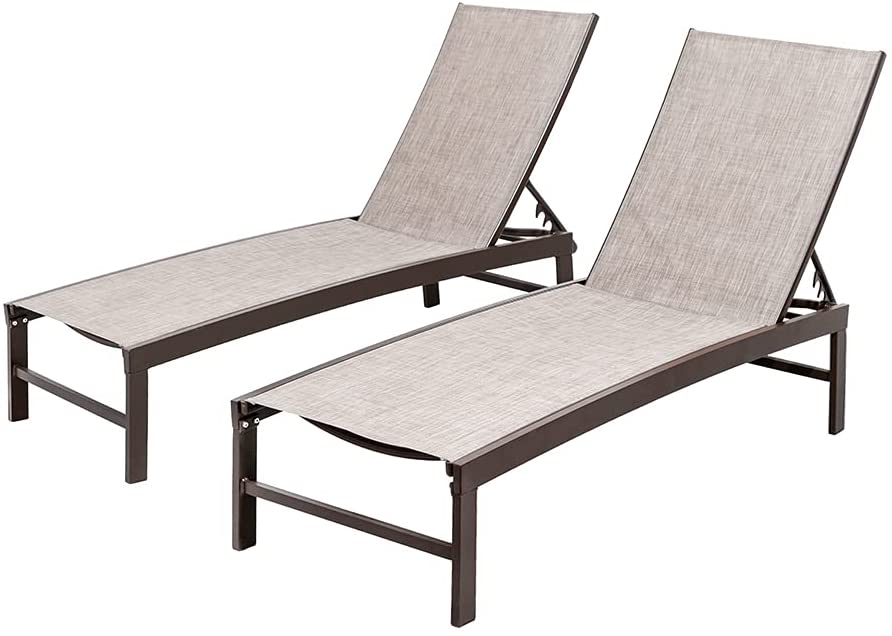 Crestlive Products Rust-Proof Ergonomic Patio Lounge Chair Set