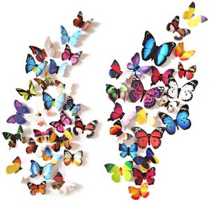 eoorau 3D Butterfly Decoration Removable Wall Decals, 80-Piece