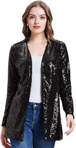 KANCY KOLE Fully Lined Plus Size Sequin Jacket