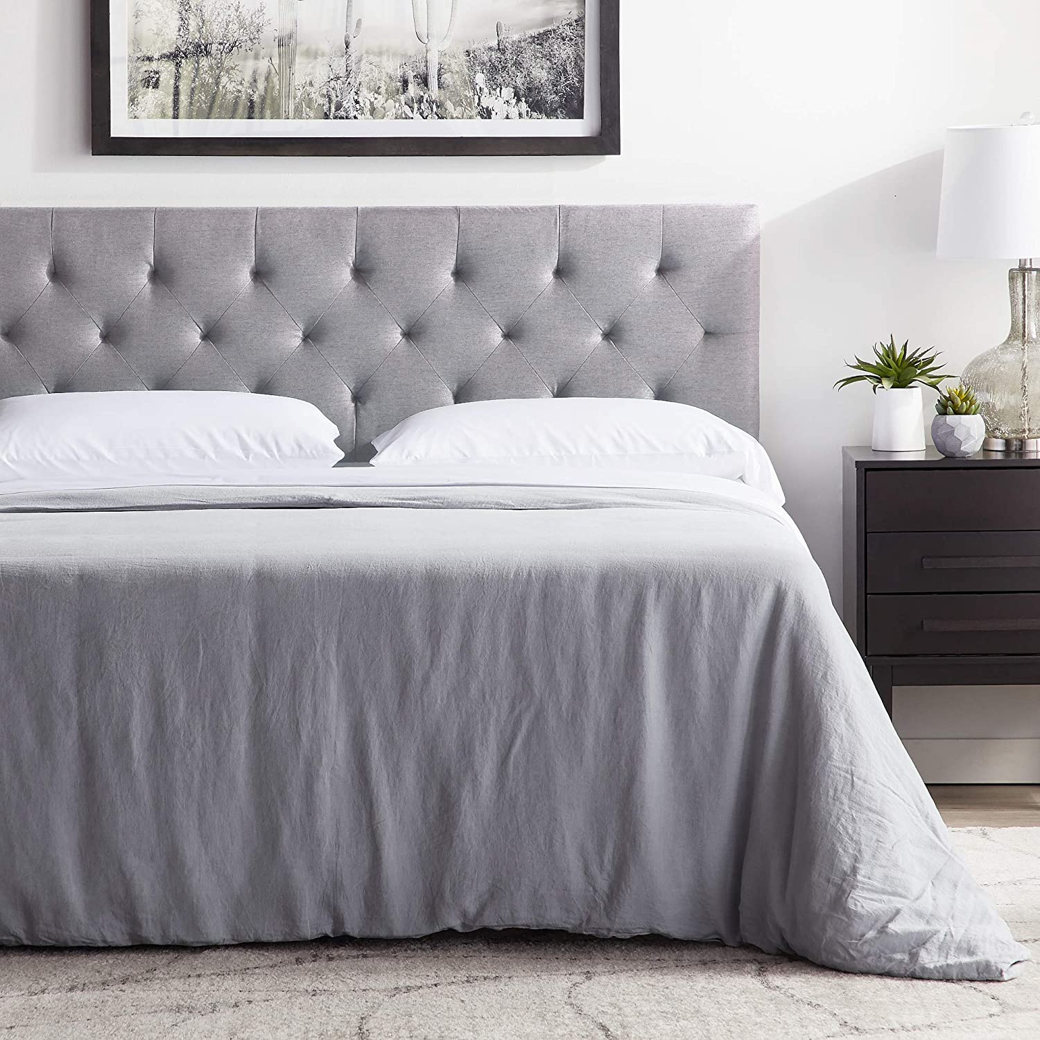 LUCID Tufted Mid-Rise Headboard For King Size Beds