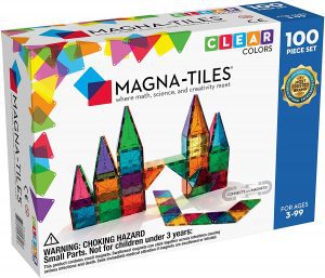 Magna-Tiles Translucent BPA-Free Magnetic Tiles, 100-Piece