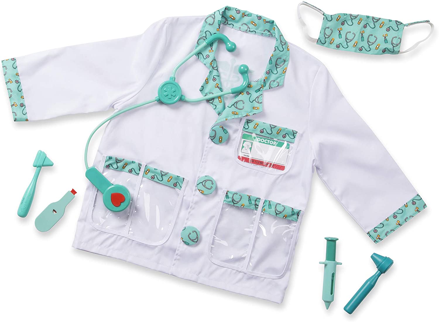 Melissa & Doug 7-Piece Medical Kit & Washable Kids’ Doctor Coat