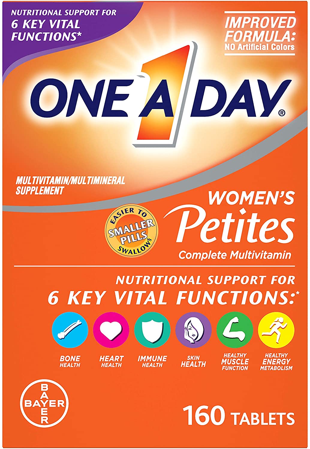 One A Day Petites Easy Swallow Multi-Vitamin For Women, 160-Count