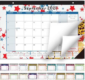 OuMuaMua 17 X 11.5-Inch Premium Paper Hanging 18-Month Desk Calendar